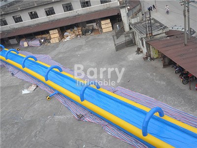 China Good Inflatable Yellow And Blue Single Lane Slide The City Manufacturer BY-STC-024 